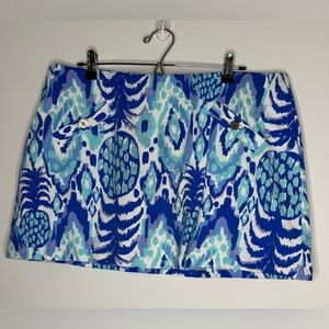 Lilly Pulitzer Size XL Madison Skirt Serene Blue Tropi Call Me